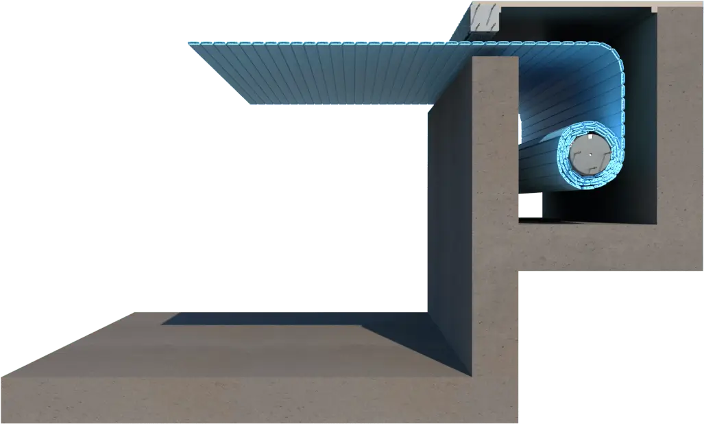 Nyitott oldalsó mélyedéssel rendelkező medence